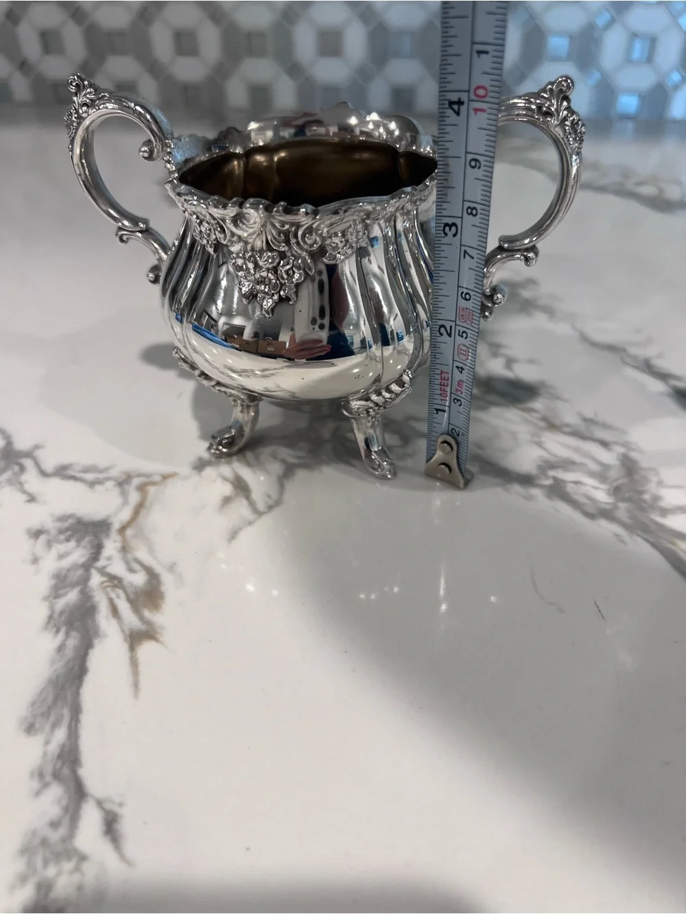 Baroque By Wallace Silver-plate 4-Piece Tea/Coffee Set w/ Tray  Vintage